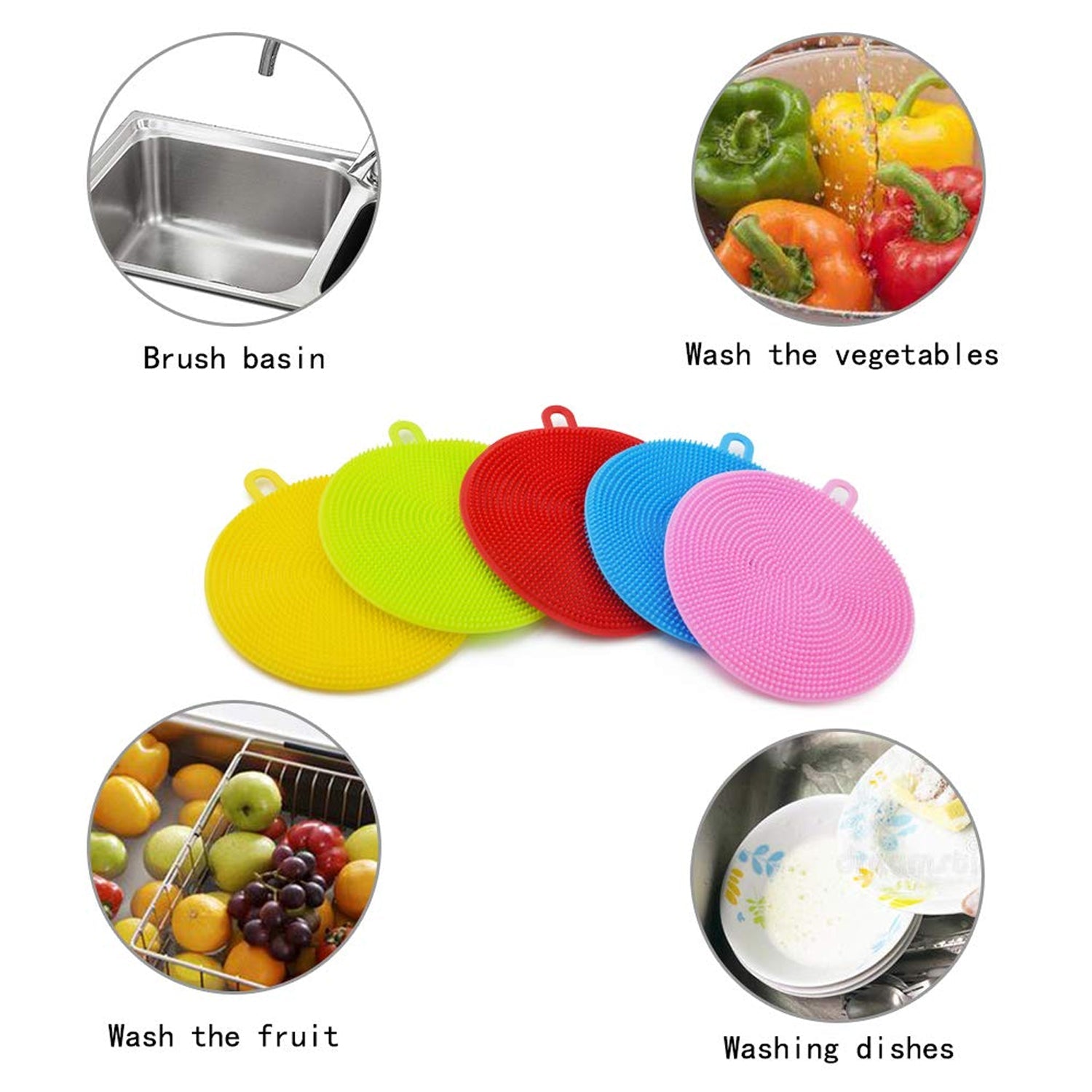 1344A Cleaning Supplies Sponges Silicone Scrubber for Kitchen Non Stick Dishwashing & Baby Care Sponge Brush Household Health Tool( Pack of 5pc). DeoDap 1344A Cleaning Supplies Sponges Silicone Scrubber for Kitchen Non Stick Dishwashing & Baby Care Sponge Brush Household Health Tool( Pack of 5pc). DeoDap
